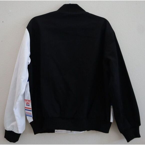 JT Racing x Honda Speed Women's Sz M Black Racing Vintage Bomber Jacket - Picture 2 of 10